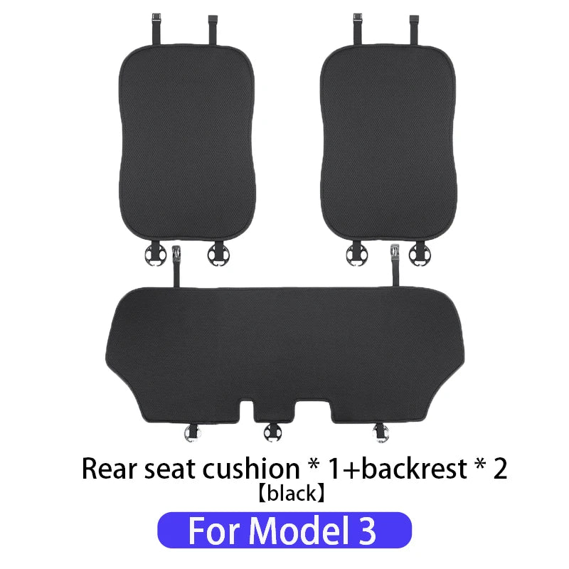 Tesla Ice Silk Seat Cushion | Model 3 & Y (2019–2025) Breathable Cover - T-M3Y-F01-white