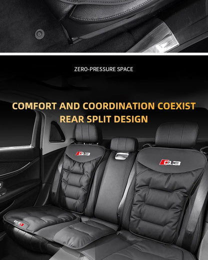 Leather Car Seat Cover Universal Four Seasons Car Front/Rear Seat Cushion for Audi Q3 Q7 Q8 TT Chair Protector Pad Accessories