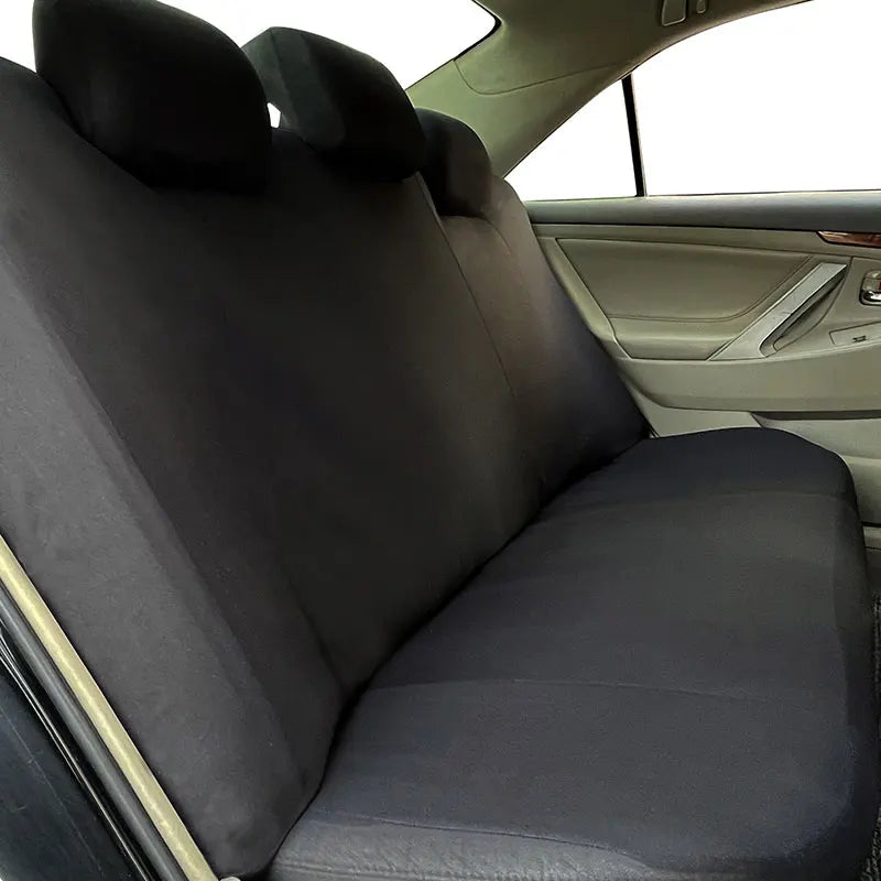 Car Seat Covers – Universal Breathable Air Mesh & Polyester Fabric - Black 2 front seat