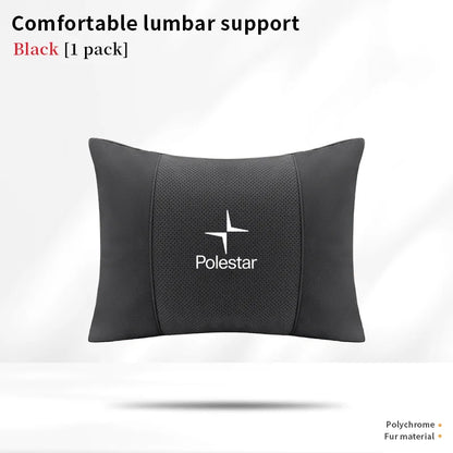 Polestar Car Headrest Neck & Lumbar Support Cushion - Black-Lumbar