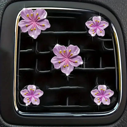 5pcs Flower Car Perfume Clip Air Vent Decorations Interior