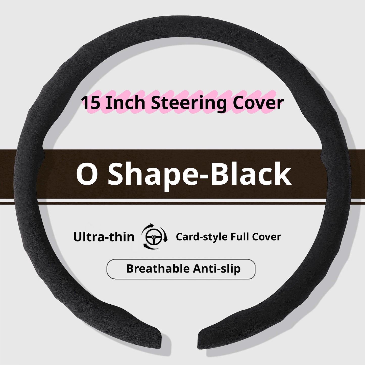 Genesis Ultrasuede Steering Wheel Cover - Round Shape / Black