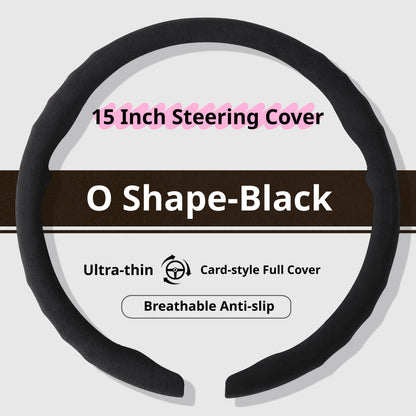 Genesis Ultrasuede Steering Wheel Cover - Round Shape / Black