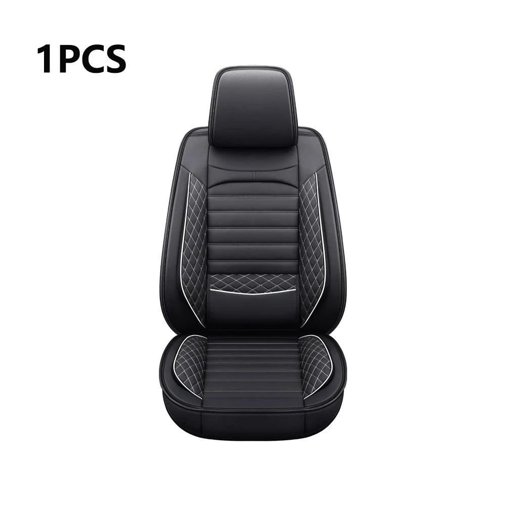Universal Faux Leather Car Seat Cover - Black Front