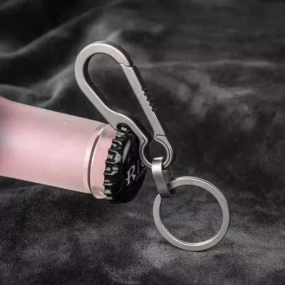 Titanium Carabiner Keychain with Bottle Opener