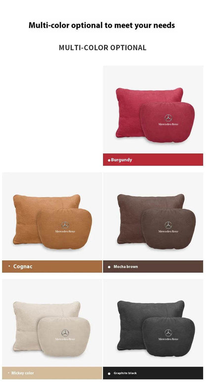 Mercedes-Benz Neck Pillow & Lumbar Support Cushion | For A B C E S V R-Class, CLA, GLA, GLB, GLC, GLE, SLK, A45, C43 - 