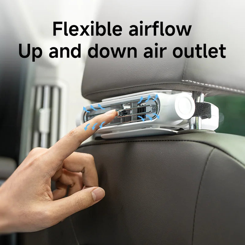 USB Car Seat Cooling Fan with 3-Speed Settings for Front and Rear Seats