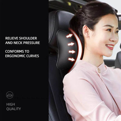 BYD Leather Car Neck Pillow Headrest Cushion – Atto 3, Han, Song, Yuan Plus, Qin Pro & More - Head-Mocha brown