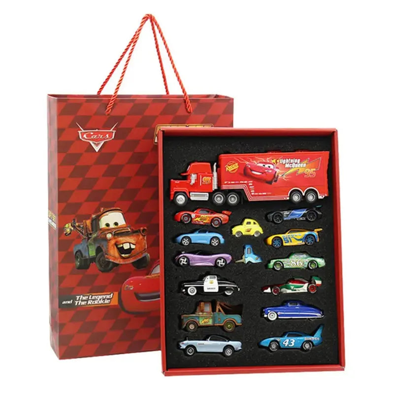 Disney Pixar Cars Gift Box – Diecast Lightning McQueen & Jackson Storm Set - 8Pcs