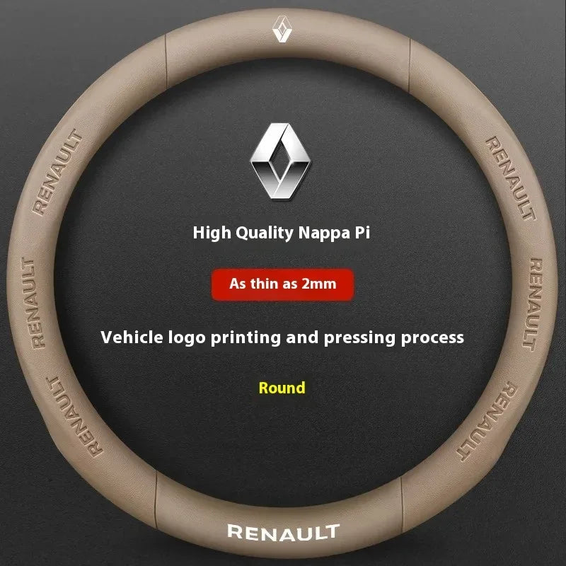 Renault Carbon Fiber Steering Wheel Cover - O Leather Beige