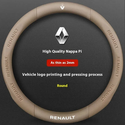 Renault Carbon Fiber Steering Wheel Cover - O Leather Beige