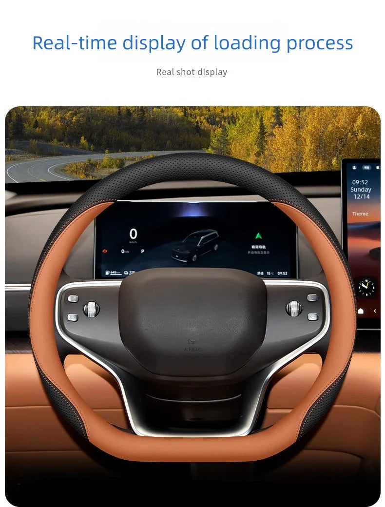 Geely EX2 Nappa Leather Steering Wheel Cover – 34 cm