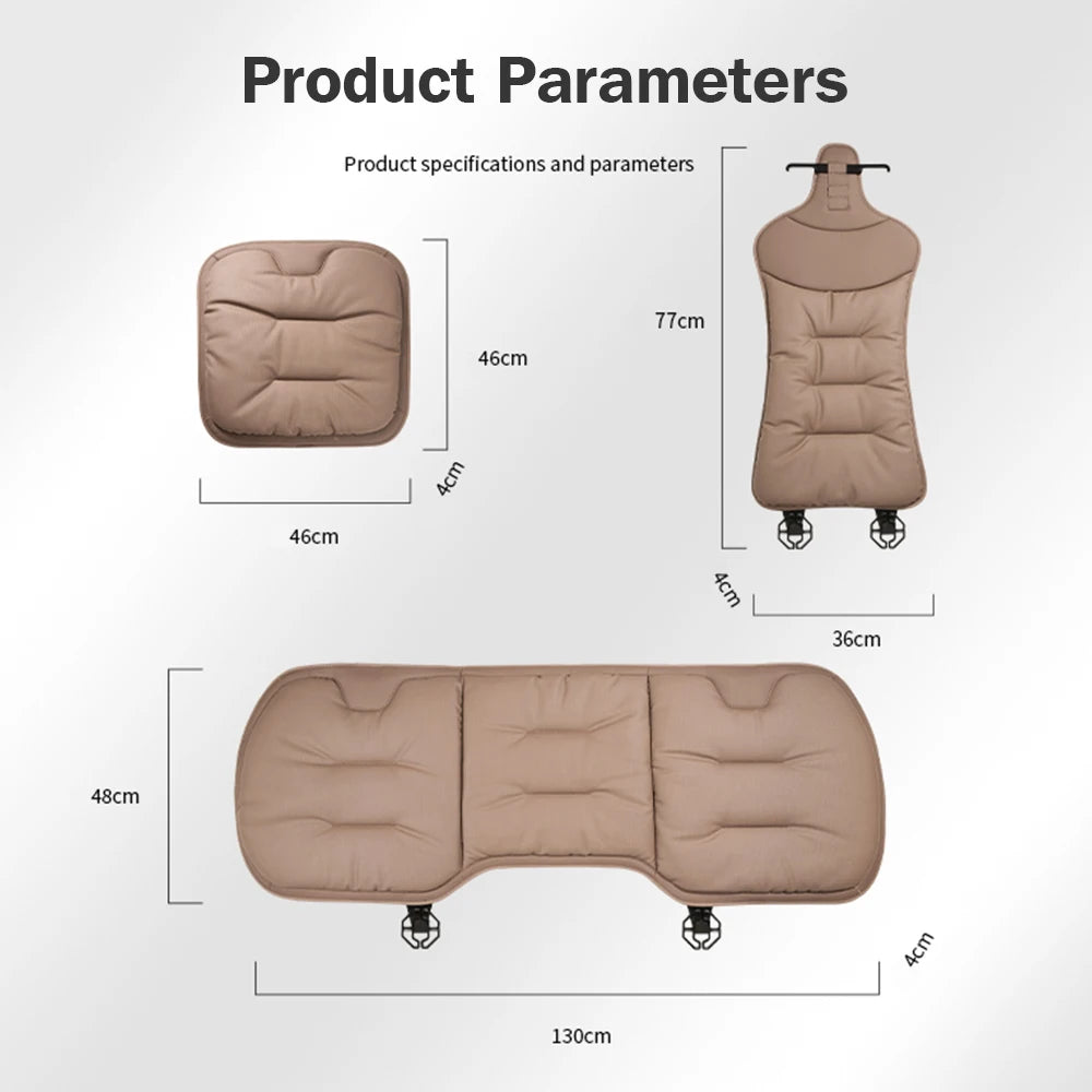 Universal PU Leather Car Seat Cover – Waist Support Cushion, Four Seasons Protector - 1PC Brown Seat
