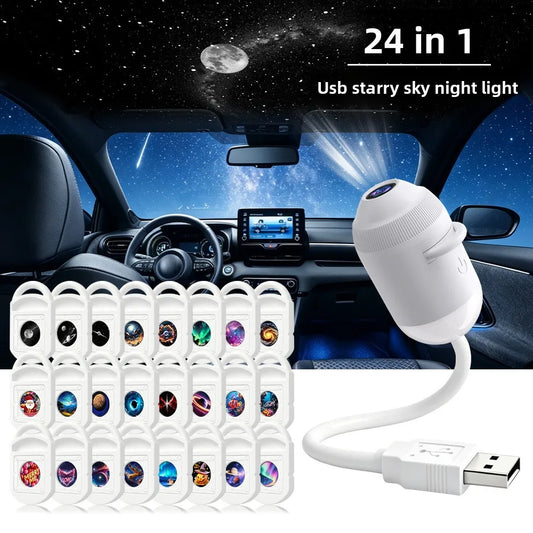 USB Starry Sky Car Projector Light with Adjustable Angle