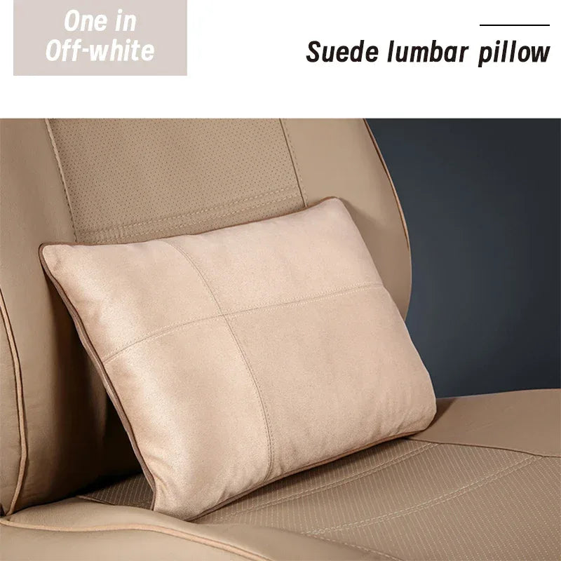 Maybach S-Class Breathable Soft Neck Headrest & Lumbar Support Pillow - Lumbar White