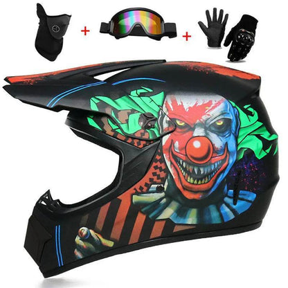 Full Face Off-Road Motorcycle Helmet + Goggles, Gloves & Face Mask - BAIZHUA / S