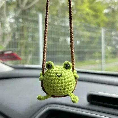 Crochet Animal Swing Car Mirror Pendant