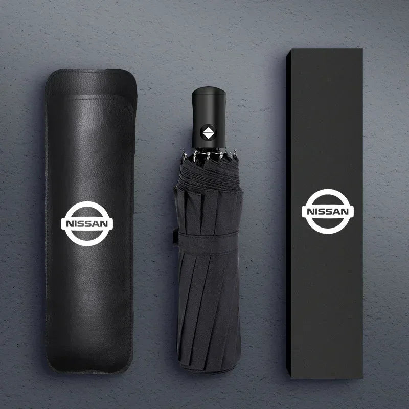 Nissan Automatic Foldable Car Umbrella | Portable Sun & Rain Cover - 