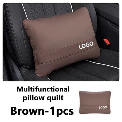 Custom Logo Car Blanket Pillow Dual-Purpose Folding Waist Cushion