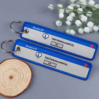 Embroidered Keys Tag Keychain - Personalized Key Identifier Fob