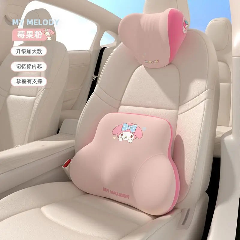 Sanrio Hello Kitty Kuromi & My Melody Car Headrest & Lumbar Pillow