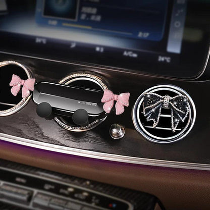 Pearl Bow Gravity Car Phone Holder Universal Air Vent Clip Mount