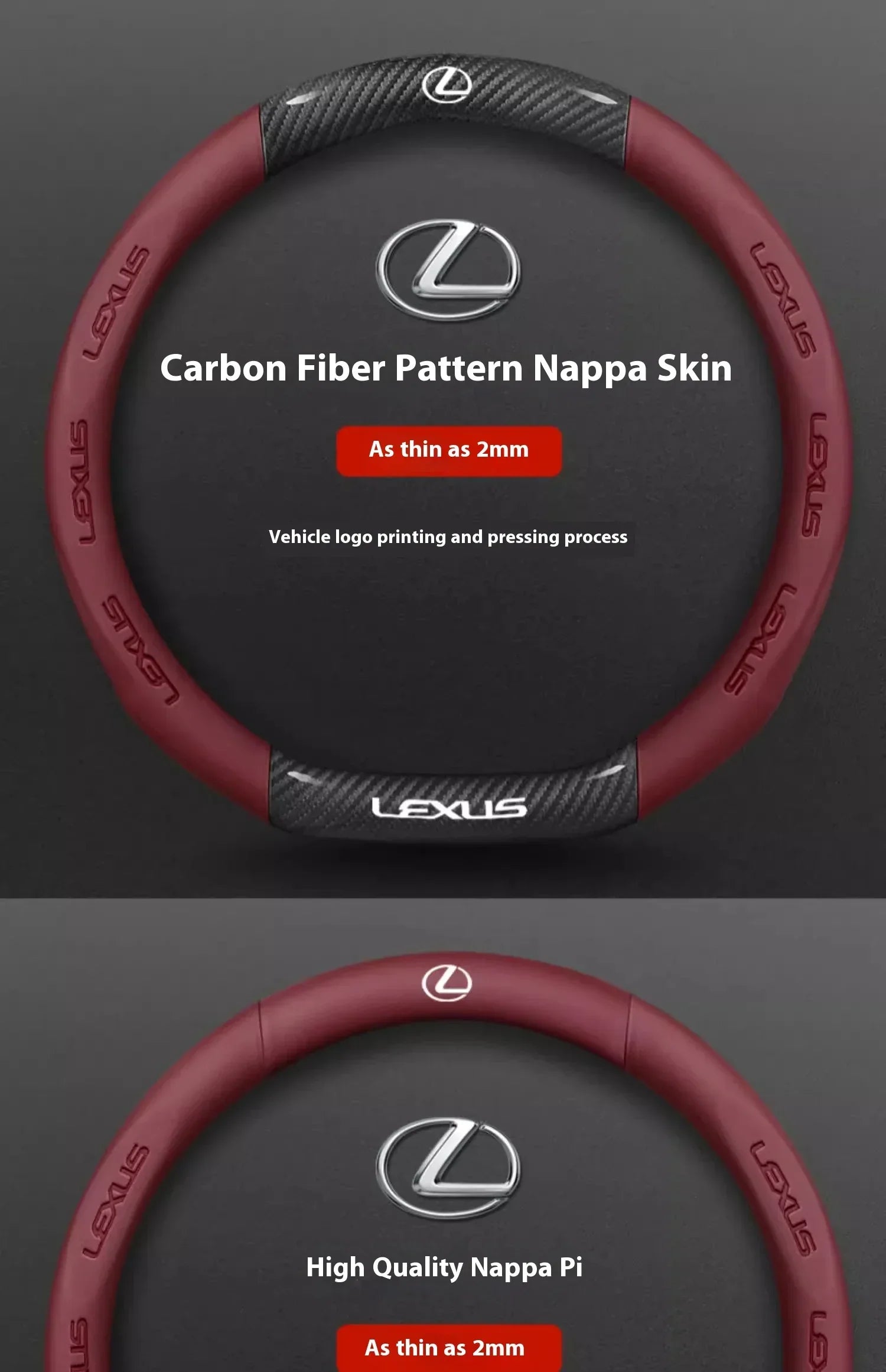 Lexus ES RX NX IS GS Suede Carbon Fiber Steering Wheel Cover - Ventilate Carbon