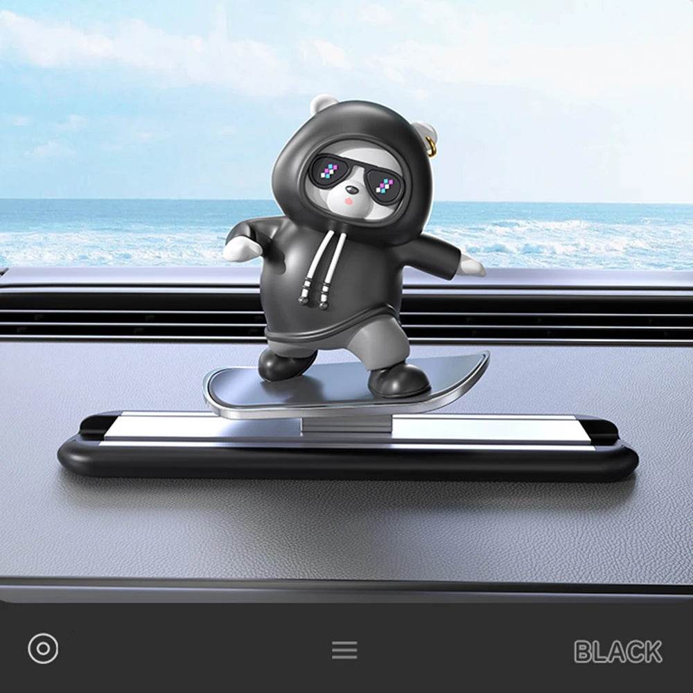 Skateboard Bear Dashboard Decoration - Black