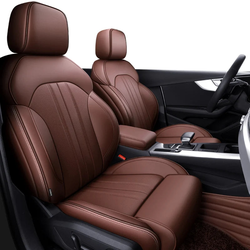 Custom-Fit Leather Car Seat Covers for Audi A3, A4, A6, Q3, Q5, Q7, A7 & TT – Full 5-Seat Set