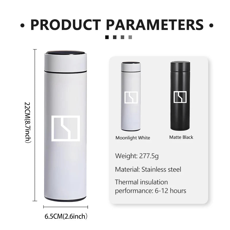 Stainless Steel Car Thermos Bottle with Temperature Display Zeekr 001 009 007