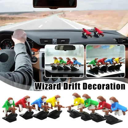 Witch Wizard Car Dashboard Ornament – Broomstick Drift Decor