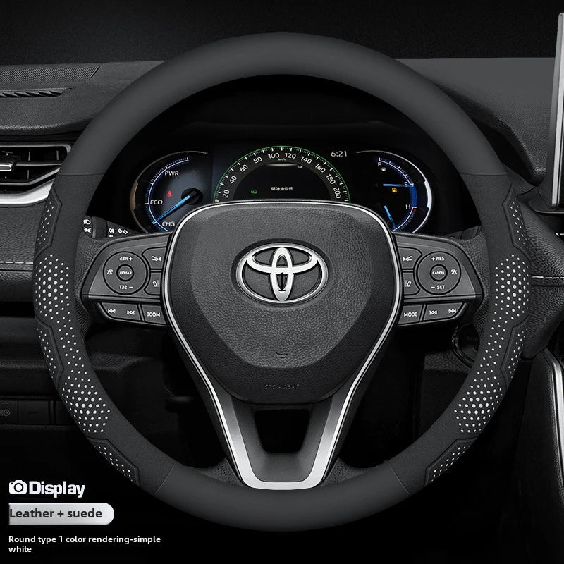 Toyota Carbon Fiber Leather Steering Wheel Cover