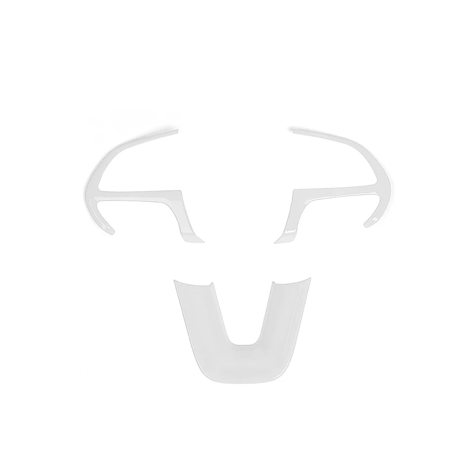 Dodge Carbon Fibre Steering Wheel Cover - White