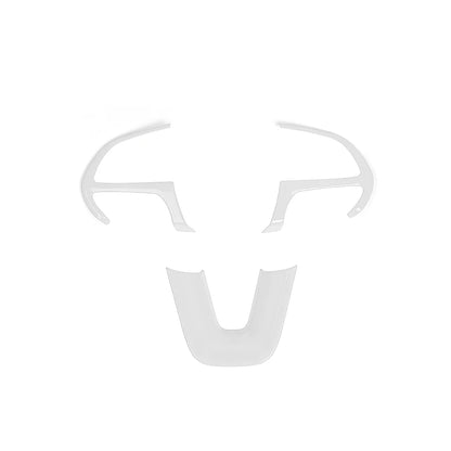 Dodge Carbon Fibre Steering Wheel Cover - White