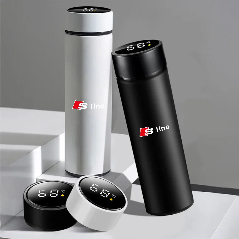 Audi LED Temperature Display Thermos Mug Water Bottle A1-A8 TT Q Series
