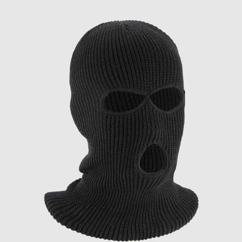 3-Hole Funny Car Seat Headrest Cover – Full Face Ski Mask Design - White