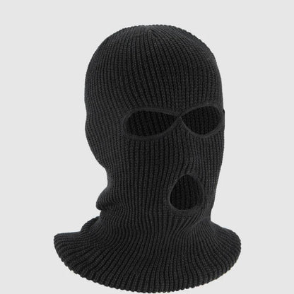 3-Hole Funny Car Seat Headrest Cover – Full Face Ski Mask Design - White