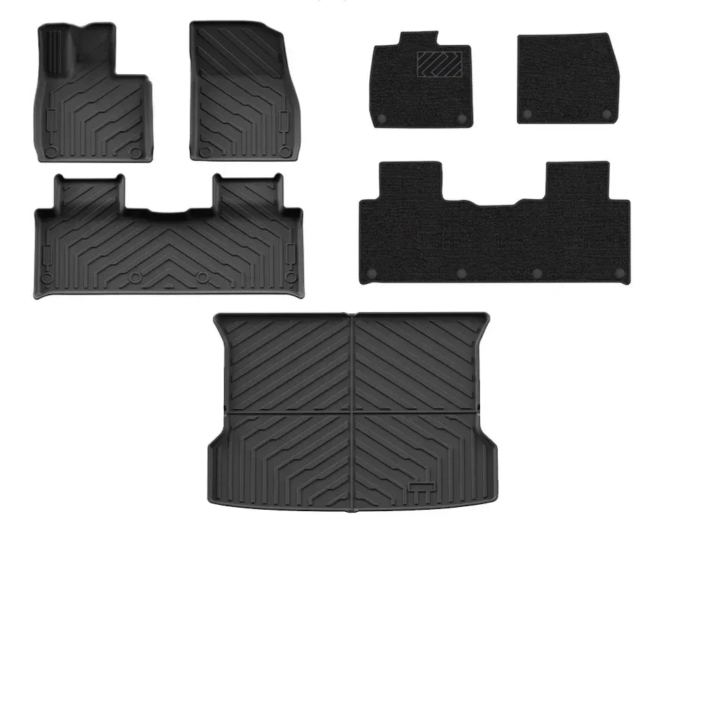 Xpeng G6 2023-2025 TPE Floor Mats Set - Waterproof 3D Cargo Liner - 7pcs double layer