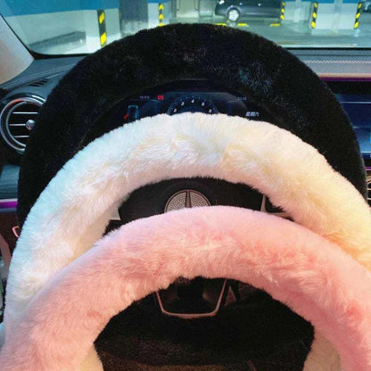 Universal Plush Car Steering Wheel Cover Red Bow Cute Cartoon