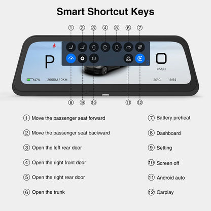 9.6" Tesla HUD Display with CarPlay & Android Auto - 
