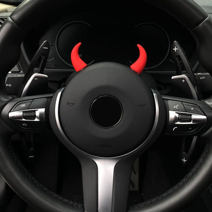 3D Devil Horn Car Interior Stickers – Fun Dashboard & Steering Wheel Decor