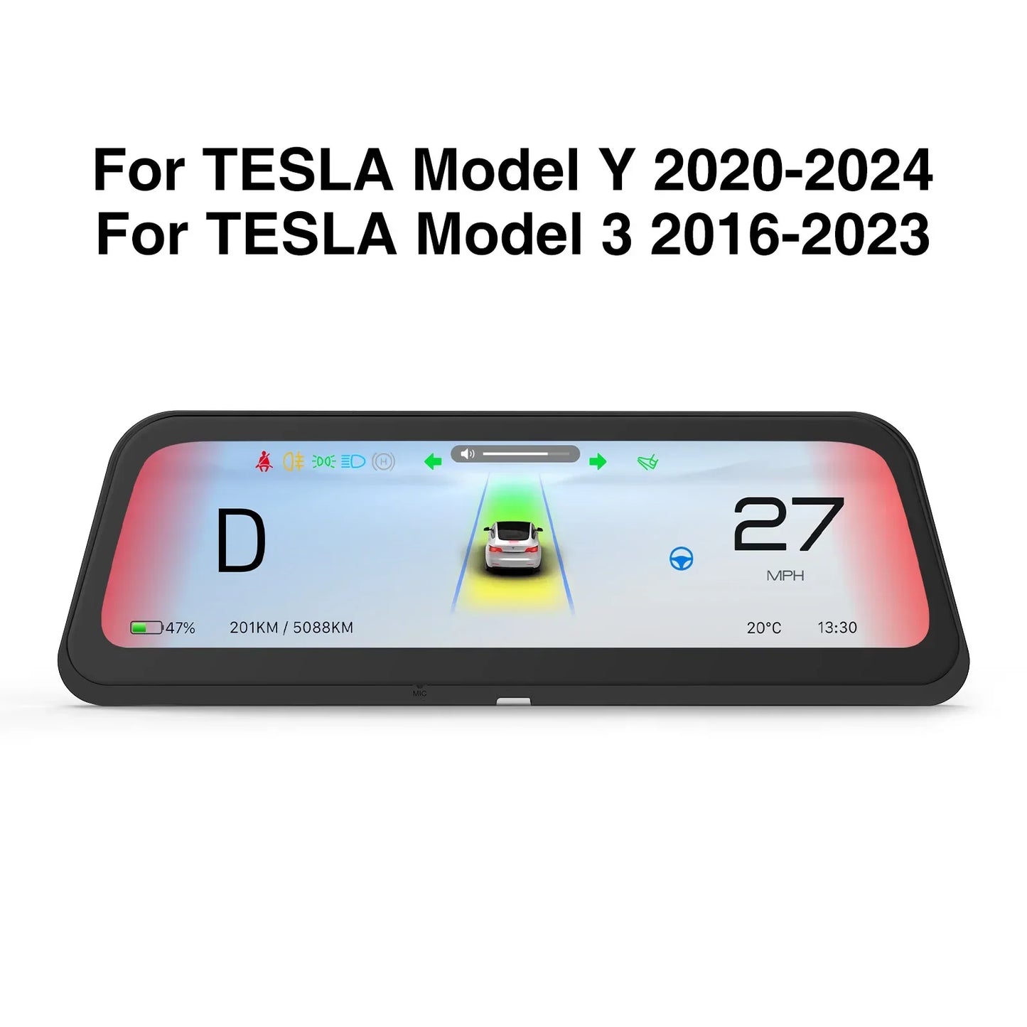 9.6" Tesla HUD Display with CarPlay & Android Auto - 