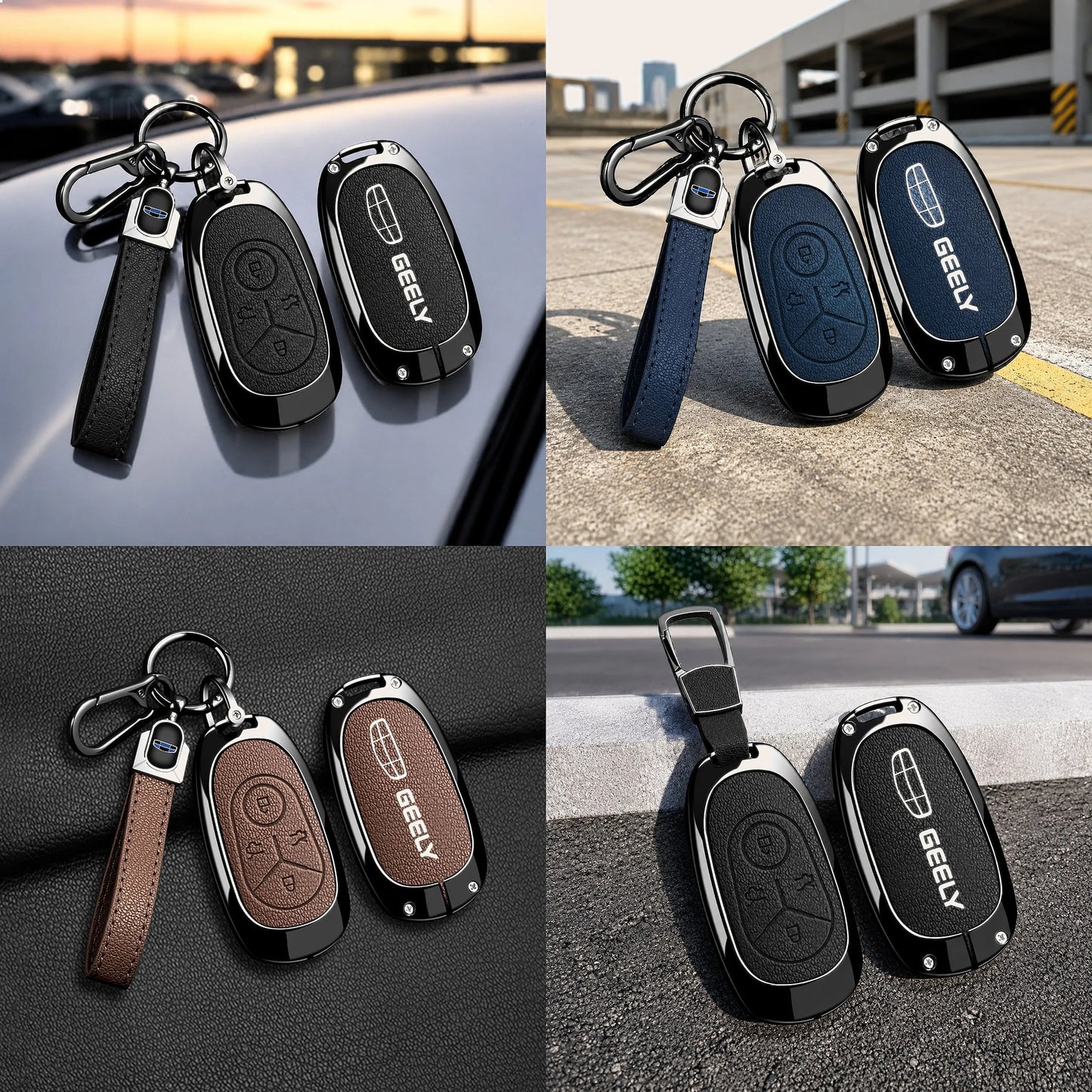 Geely EX2 Proton e.MAS 5 4-button metal key cover - front view