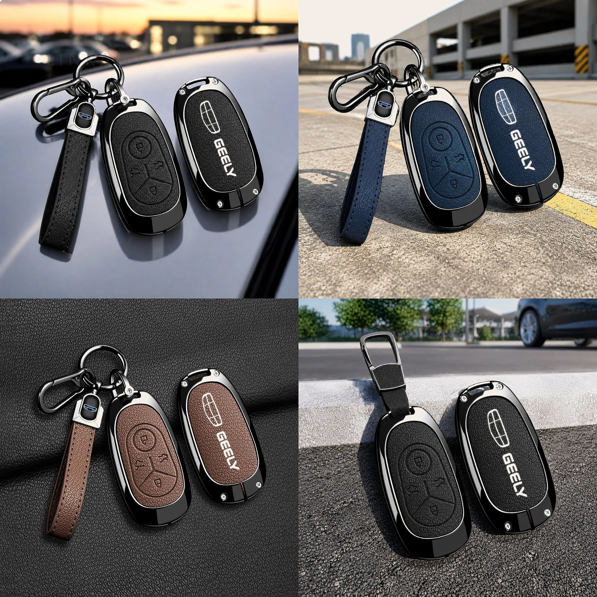 Geely EX2 Proton e.MAS 5 4-button metal key cover - front view