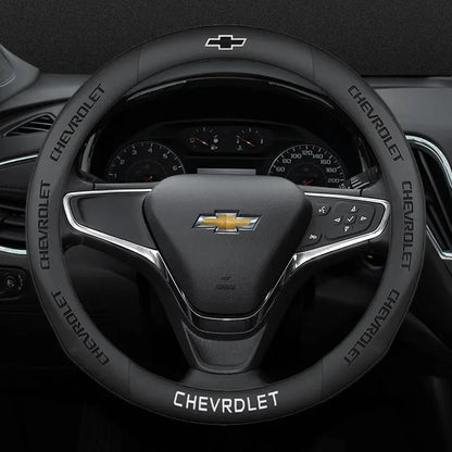 Chevrolet Cruze Silverado Tahoe 3D Embossed Steering Wheel Cover - Round Brown B