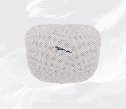 Breathable Suede Car Neck Pillow for Jaguar XE, XJ, XF, E-Pace, XJL & More - headrest 1pc black