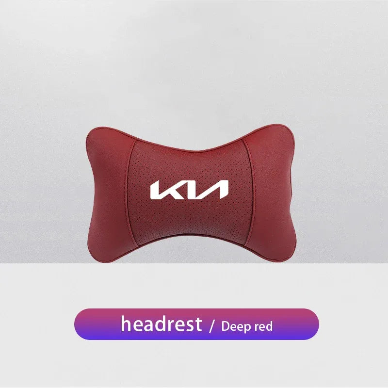 KIA Car Headrest & Lumber Support Pillow - Red Headrest