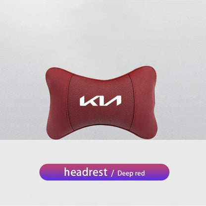 KIA Car Headrest & Lumber Support Pillow - Red Headrest