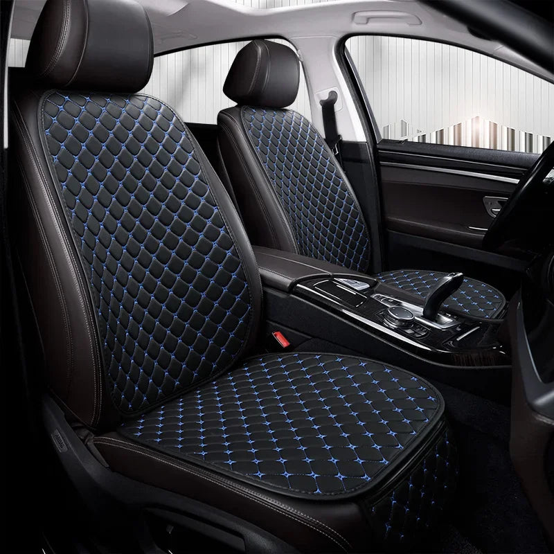 Leather Car Seat Cover – Wear-Resistant, Universal Four Seasons Cushion - 1pc Black and red