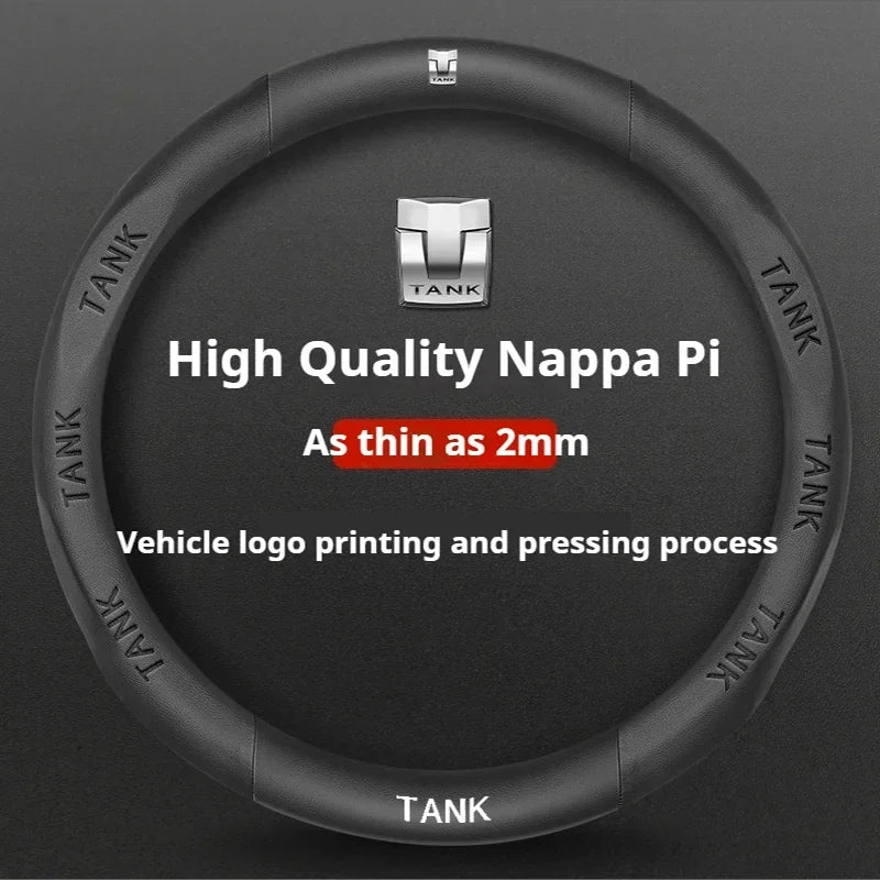 GWM Tank Suede Steering Wheel Cover - Round Shape / Black (Style E)